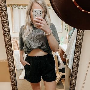 Black Flowy Shorts